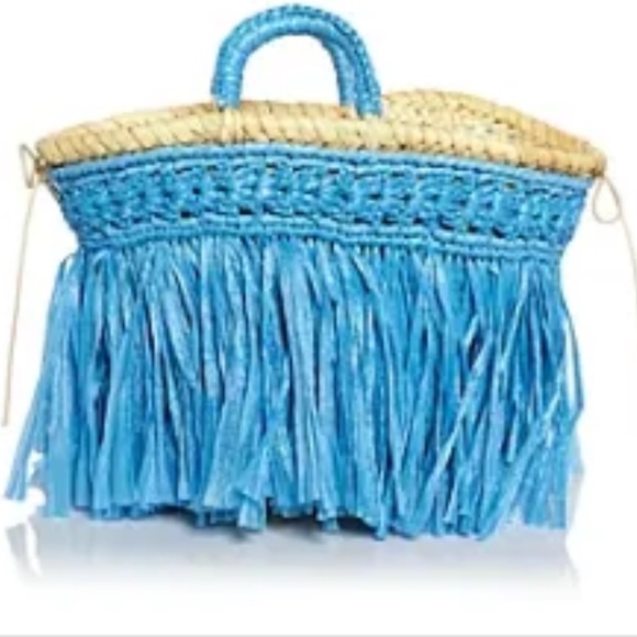 New! Caterina Bertini Fringe Mini Tote Bag - Picture 1 of 4